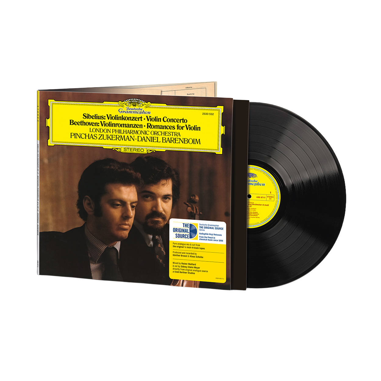 Pinchas Zukerman, London Philharmonic Orchestra, Daniel Barenboim - Sibelius: Violin Concerto in D Minor, Op. 47 / Beethoven: Violin Romance Nos. 1 & 2 (The Original Source Series): Vinyl LP