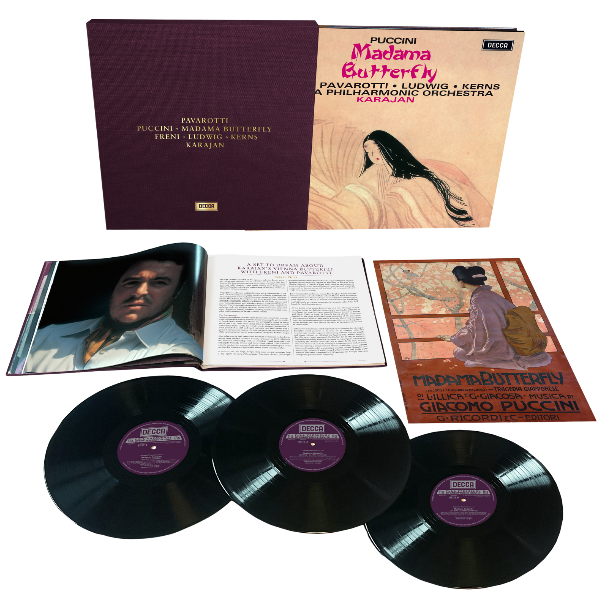 Luciano Pavarotti - Puccini: Madama Butterfly - Vinyl 3LP Box Set